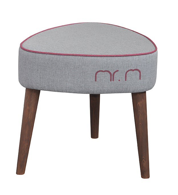 Solid + Manufactured Wood Accent Stool, Grey/Pink