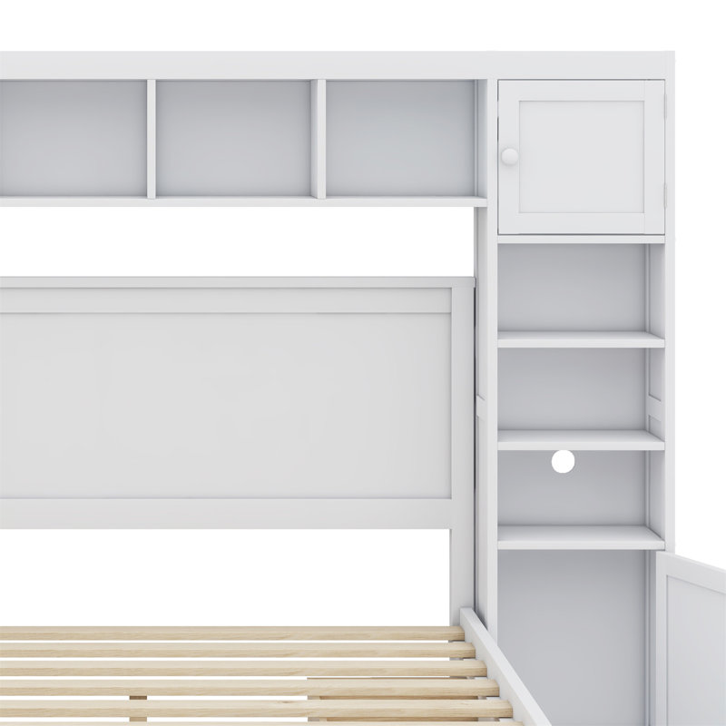 Bed With All-In-One Cabinet And Shelf