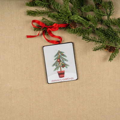 5.5'' Metal Christmas Phrases Holiday Shaped Ornament
