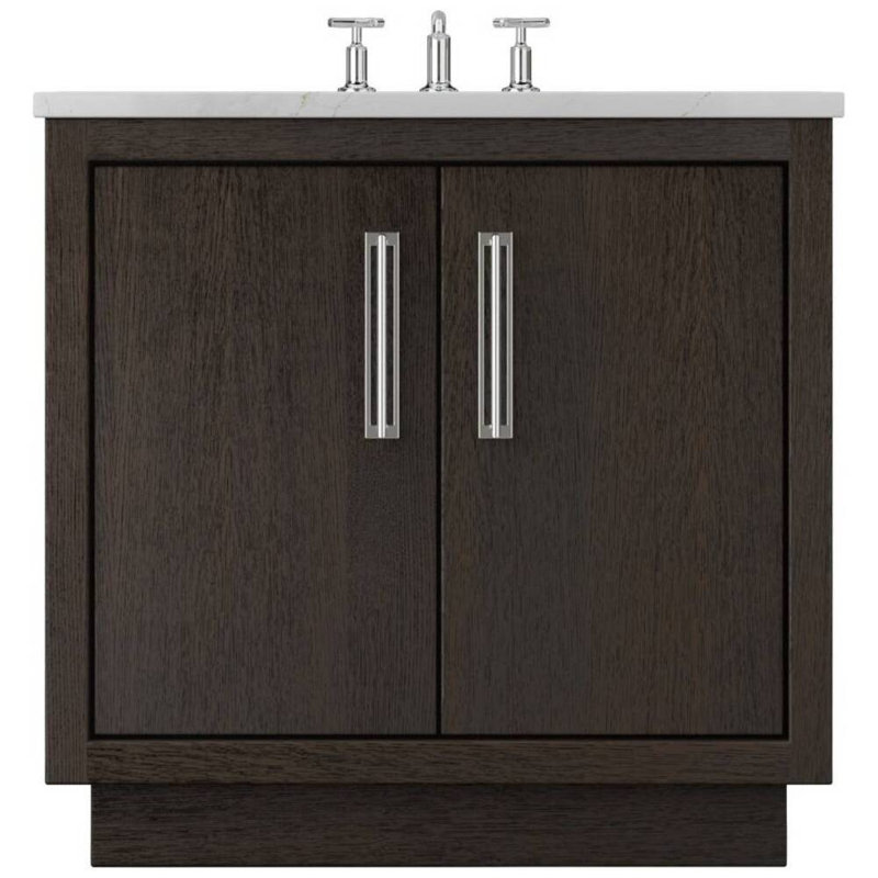 Meuble-lavabo simple Avalon, Brun intense, Chrome poli, 36"