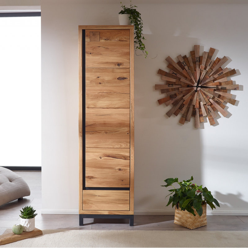 Villanders 1 Door Solid Wood Wardrobe, Natural