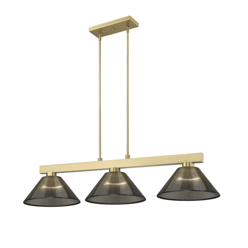 Caine 3 - Light Steel Dimmable Linear Chandelier, Gray