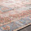 Rust Blue Traditional Washable Rug, Bordered Floral Anti-Slip Rug For Living Room, Dining Room, Bedroom-537385327