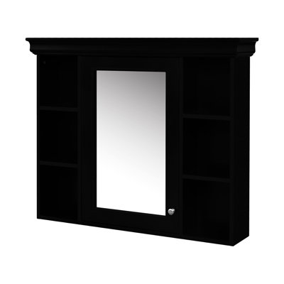 35'' X 28''  Wall Mounted Bathroom Storage Cabinet With Mirror Door, Modern Bathroom Wall Cabinet With Mirror, Medicine Cabinet With 6 Open Shelves