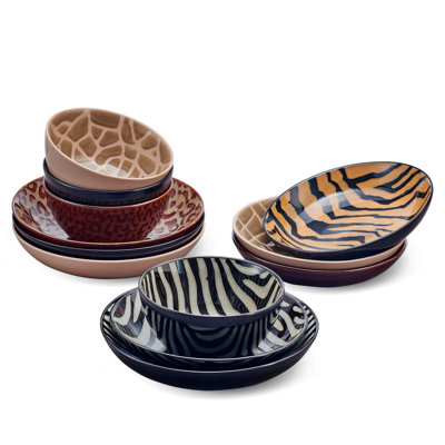 Mikasa Amari 12-Pc Dinnerware Bowl Set,  Service For 4, Stoneware