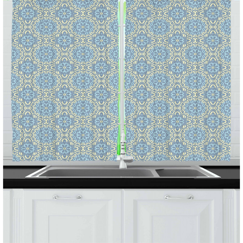 Floral Tailored Kitchen Curtain