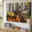 Reproduction d'art sur toile, "Une scène sereine dans la forêt à l'heure d'or"-2002871558