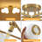 6 - Light Gold Modern Sputnik Globe Glass Semi Flush Mount Ceiling Light Fixture-101904839
