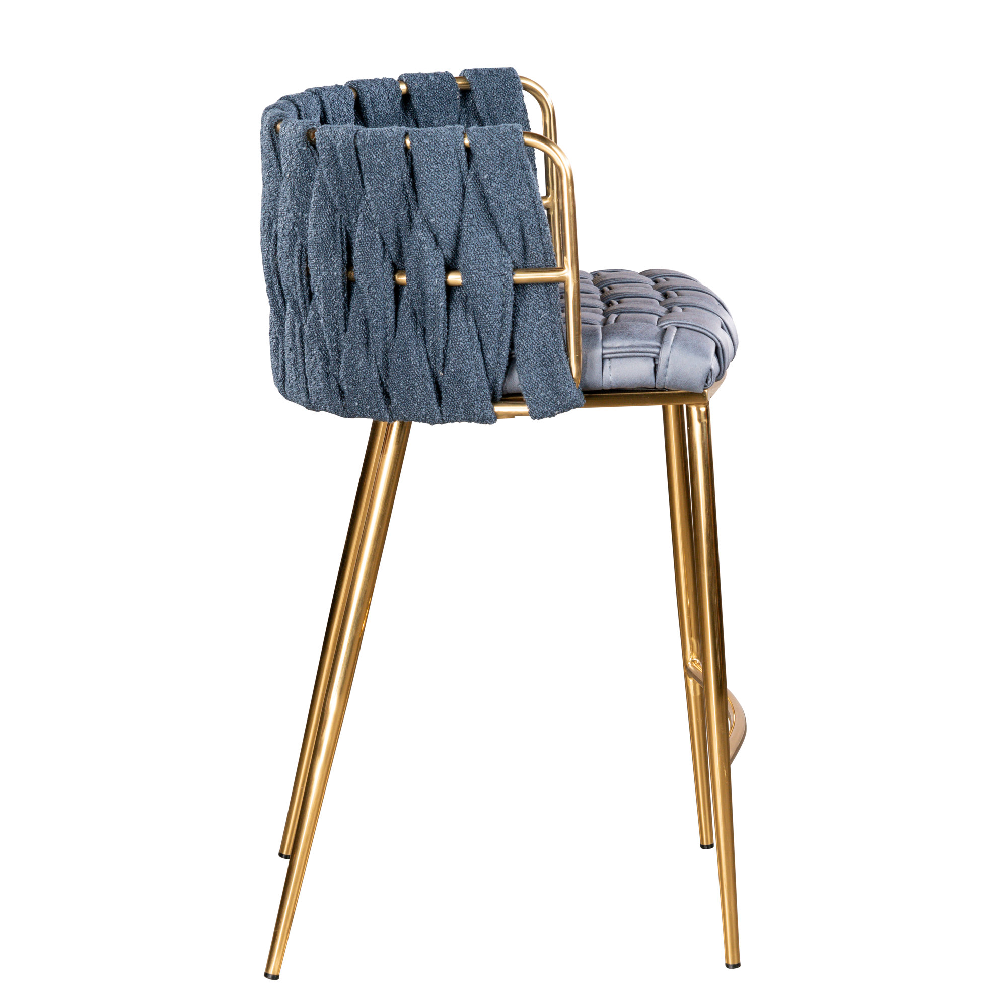 Tyrone 27" Counter Stool, Gold, Blue