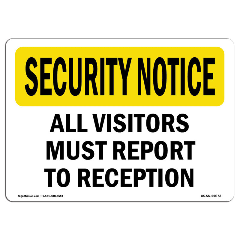 Security Notice Sign, 18" H x 24" W x 0.1" D