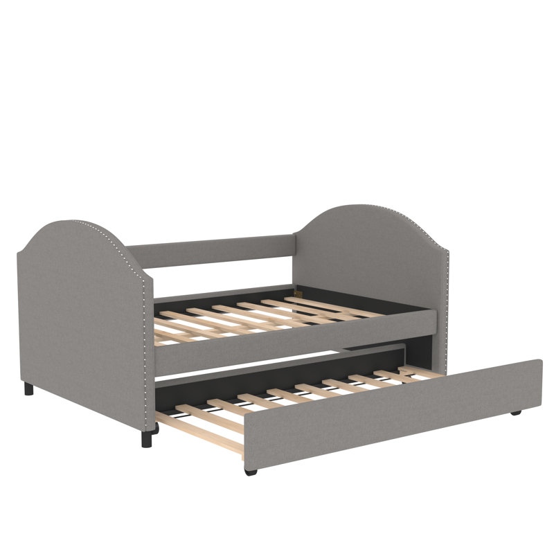 Reesor Upholstered Linen Blend Standard Bed, Gray