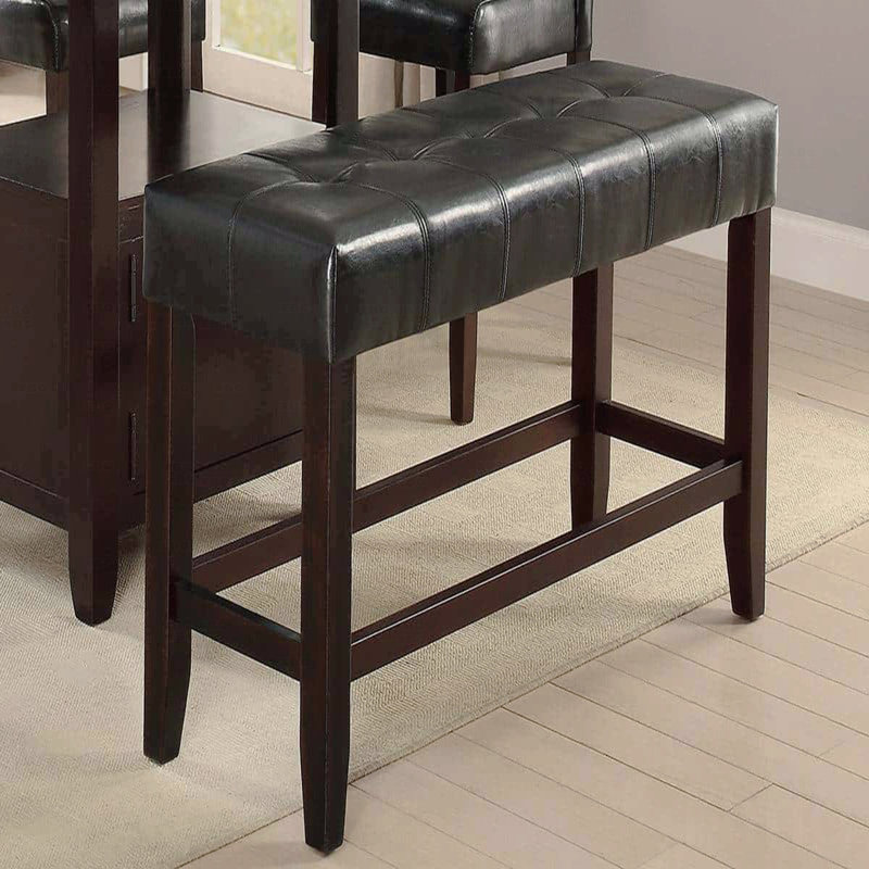 Banc de salle à manger à hauteur de comptoir 1 pièce, Noir / brun