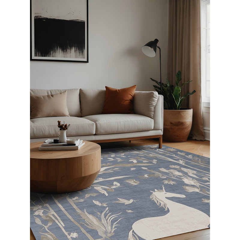 Tapis gris lavable à la machine, Carré 8 pi
