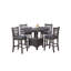 Ensemble de salle à manger à hauteur de comptoir 5 pièces Table ronde avec rallonge et 4 chaises d'appoint en bois massif