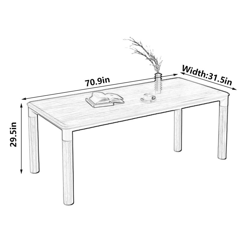 Italian Minimalist Walnut & Aluminum Dining Table, 29.5"H x 70.9"L x 31.5"W