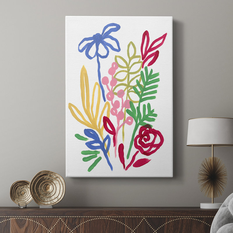 «Bold Brushstroke Blooms I», galerie sur mesure «Cavas», H 18 po x l 12 po