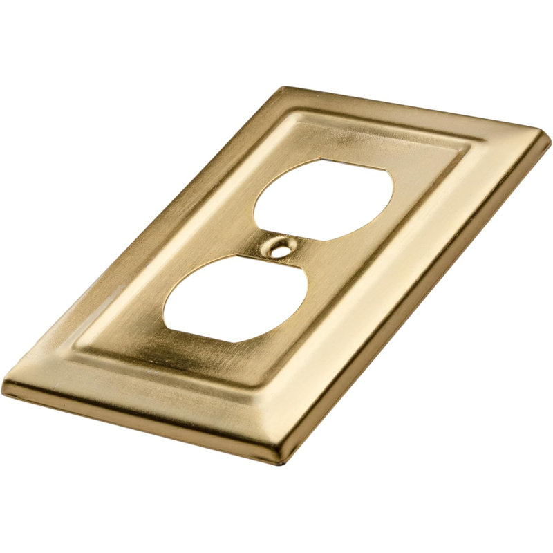 Architectural 1-Gang Duplex Outlet Standard Wall Plate, Gold, 1