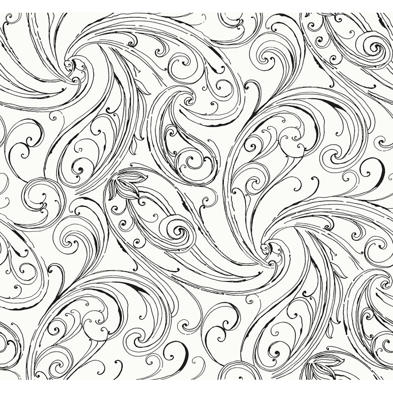 Papier peint Seabrook Designs, Non tissé, Blacks Blanc