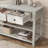 Nibbi 47" Console Table with Wood Frame and Legs, 3 Drawers and 2 Open Shelves Gray-1273093228