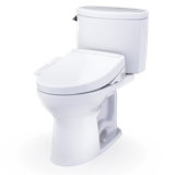 TOTO® WASHLET+®  Drake® II Two-Piece Elongated 1.28 GPF Toilet and WASHLET+® S2 Bidet Seat, Cotton White - MW4543346CEFG#01