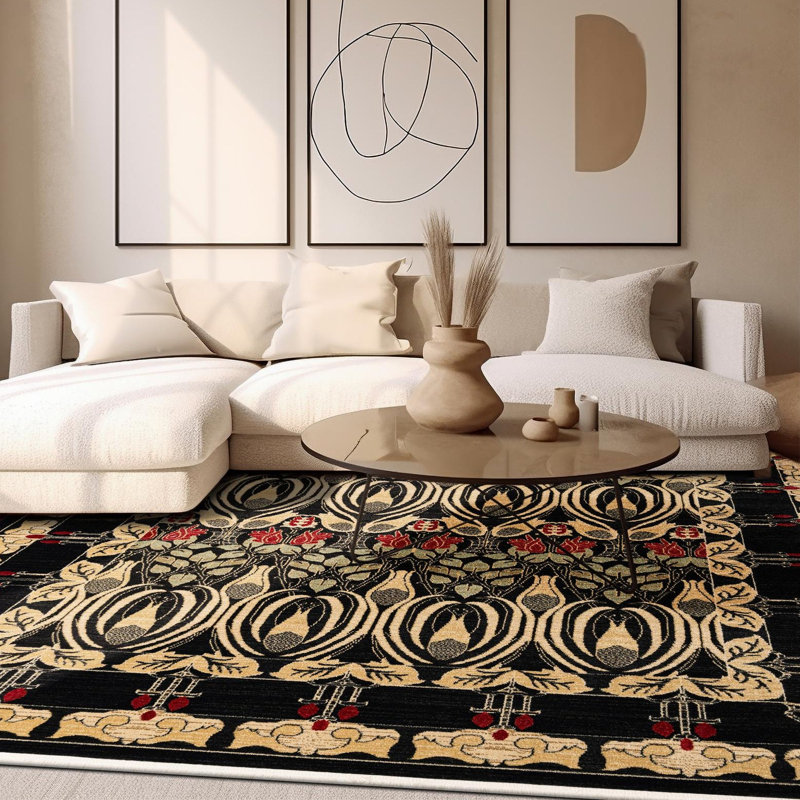 Tapis noir Moore, Square 8'