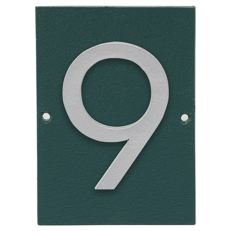 Plaque murale rectangulaire, Oui, Vert forêt / argent