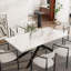 Ensemble de salle à manger rectangulaire avec chaises en tissu 70,8 "à 102,3" Louina-1026249157-1026249016-1026946460