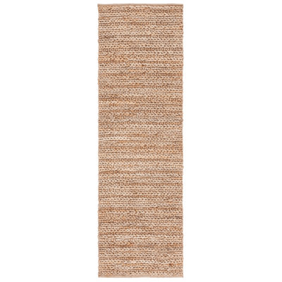Tapis ivoire / naturel / brun en jute de coton tissé à la main Kazuhito