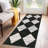 Machine Washable Rugs Distressed Trellis Rug for Living Room Non Slip Stain Resistant Carpet Modern Checkered Farmhouse Floor Cover-1309392283