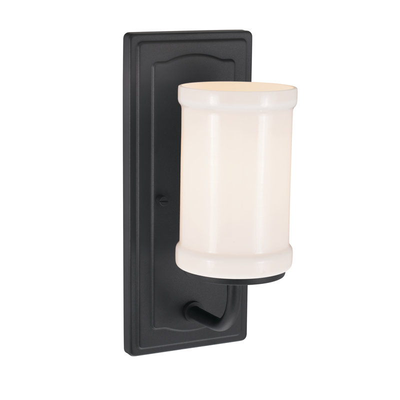 Cillean Steel Armed Sconce, Textured Black