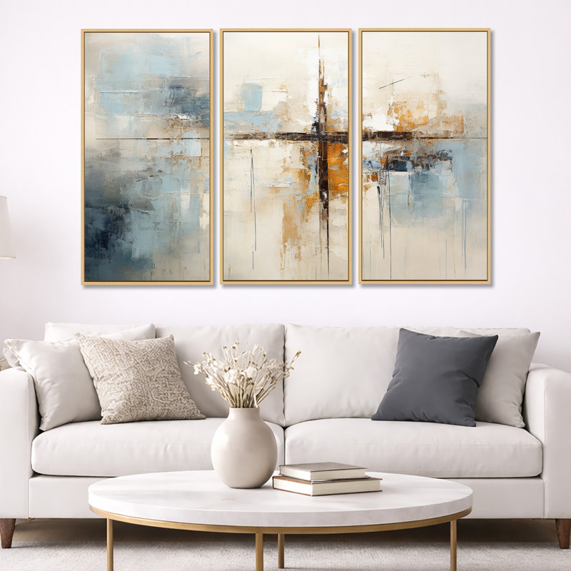 Clarey, H 40 po x l 60 po, Natural Floater Framed