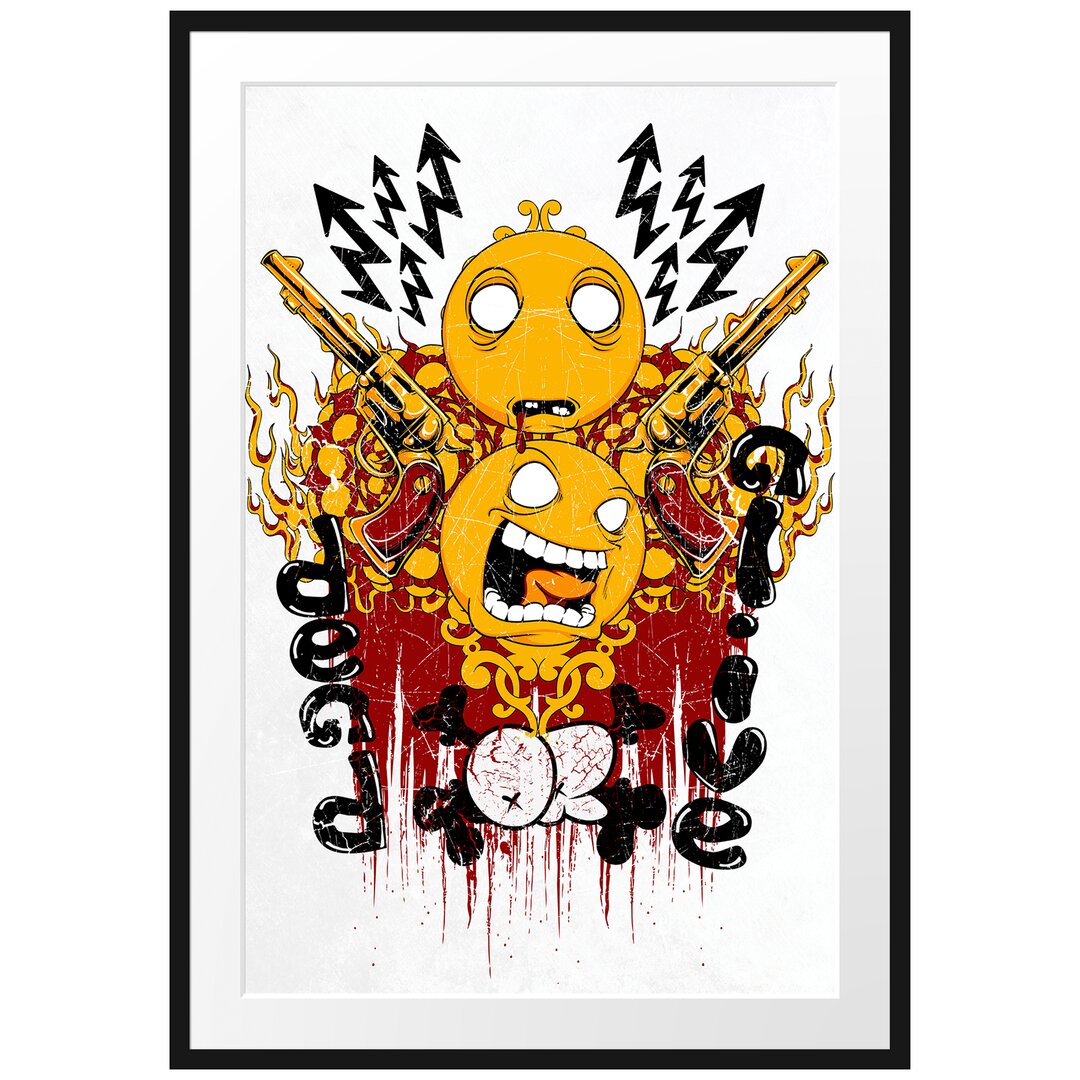 Gerahmtes Poster Hysteria White