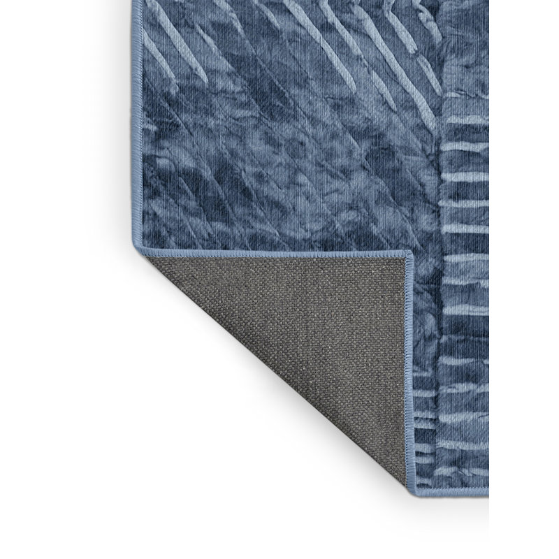 Tapis bleu lavable à la machine, Rectangle 2 pi x 3 pi
