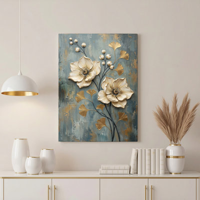 «Gallery Wrap», art mural sur toile pour le salon, la chambre à coucher, le bureau ou le vestibule - décoration murale décorative avec art floral