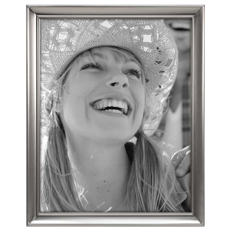 Pewter Metal Beveled Picture Frame, 8" x 10"