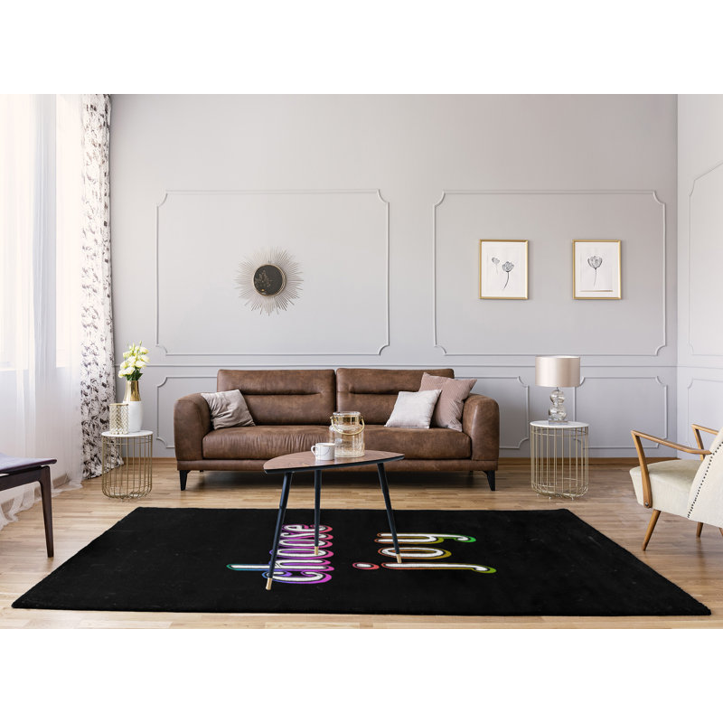 Tapis en poly-chenille choose tableau noir style, Rectangle 5 pi x 7 pi