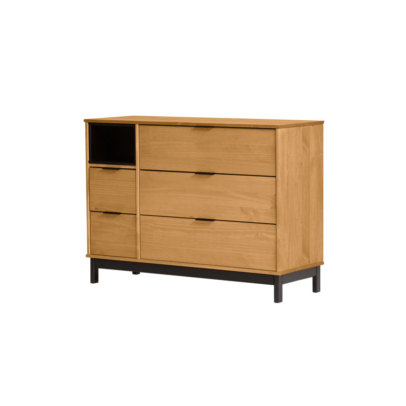 Solid Wood 95.6 cm W Chest of 5 Drawers