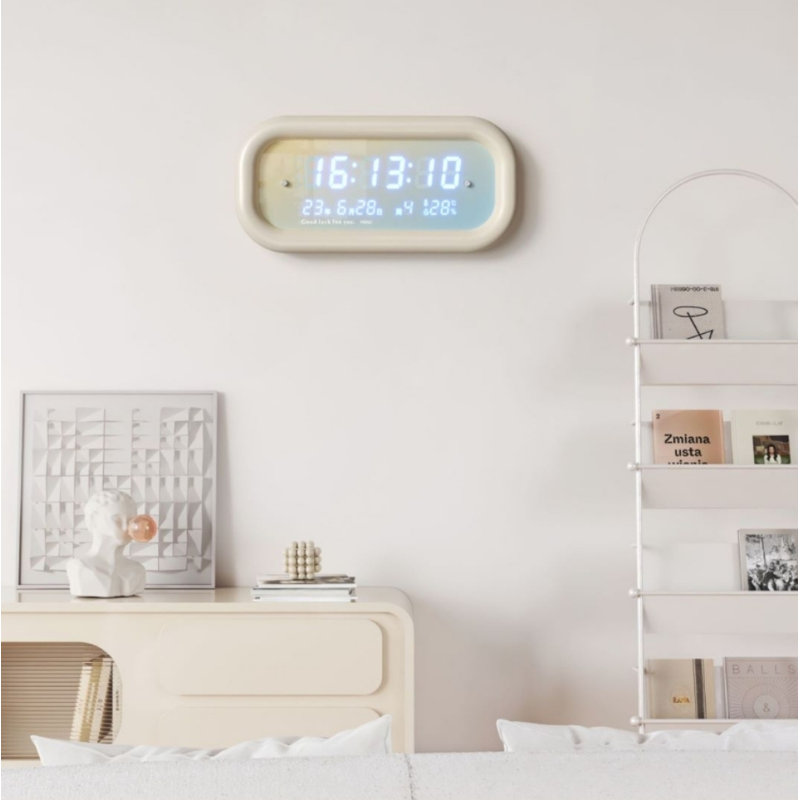 Bedroom Alarm Clock, Automatic Digital Desk Clock, Electric Clock With Adjustable Dimmer, Automatic Daylight Saving Time, USB Port, Date, Temperature, Nap Time