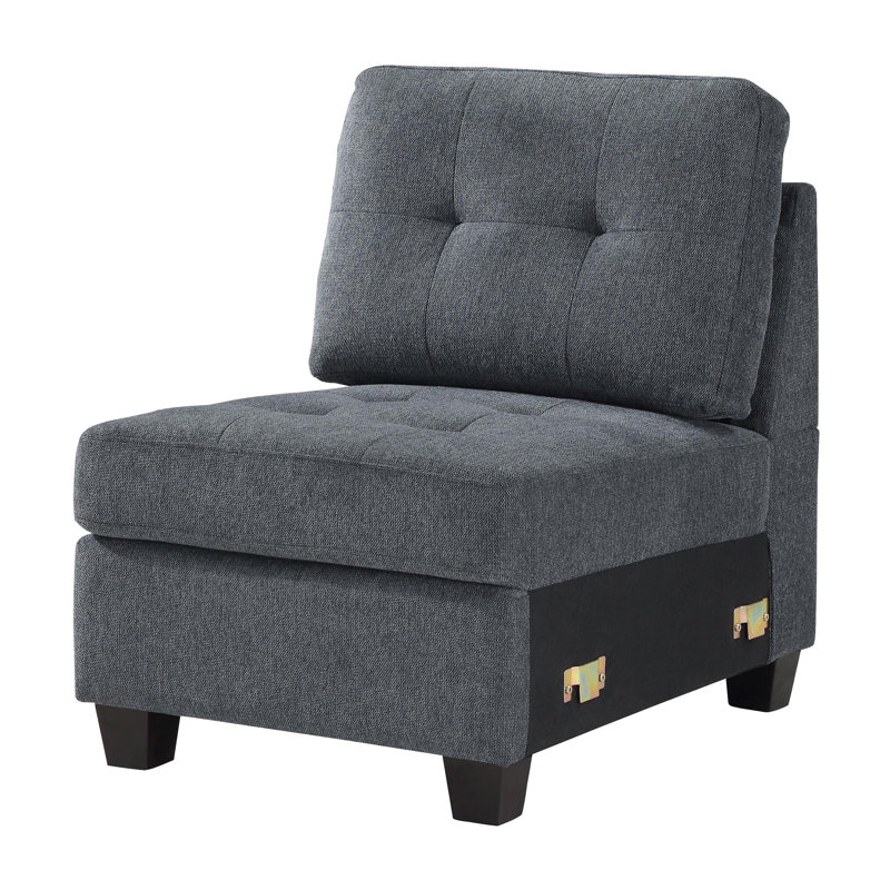 Fauteuil rembourré en acier, Gris