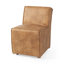 Chaise en similicuir brun cognac