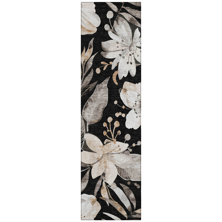 Machine Washable Indoor/Outdoor London ACN2260 Floral Rug