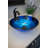 Eden Bath Eden 16.5'' Blue/Black Tempered Glass Circular Bathroom Sink