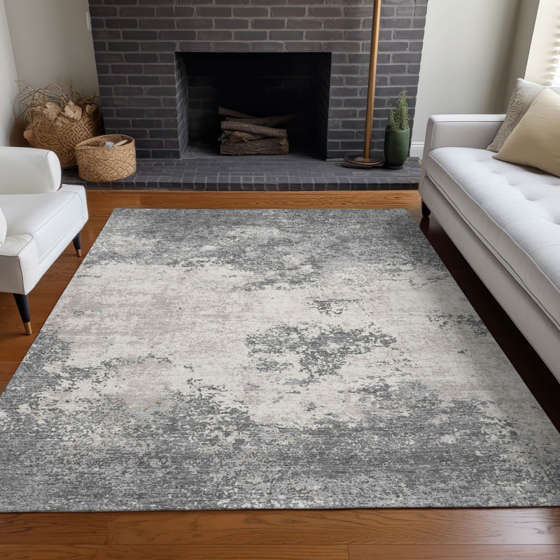  Machine Washable Indoor/Outdoor Chayden ACN1027 Black Rug, Rectangle 8' x 10'