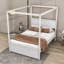Lit plateforme à baldaquin double avec 2 tiroirs Dyontae-1249488580-1249488585