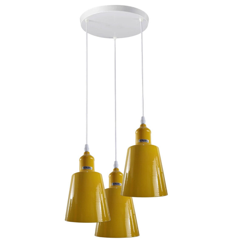 3 - Light Silver Cluster Pendant, Yellow