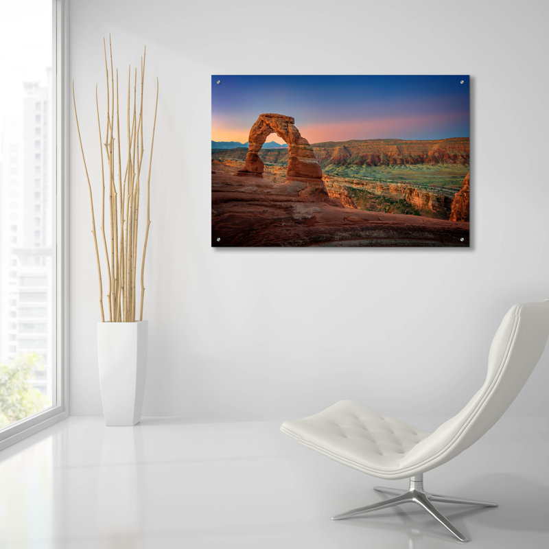 Art mural en verre Loon Peak «Delicate Dawn» par Rick Berk, H 24 po x l 36 po x P 0,2 cm