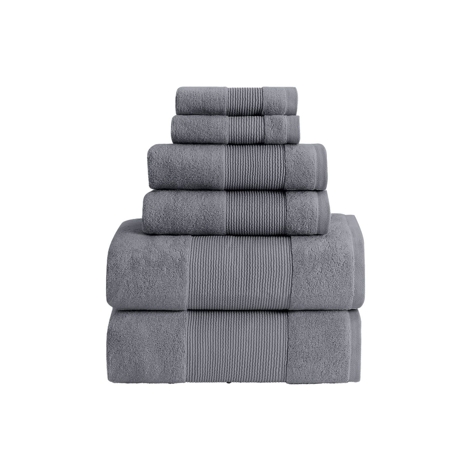 Modern Threads - Air Cloud 6-Piece 100% Zero-Twist Cotton Towel Set - Bath Towels, Hand Towels, & Washcloths - Super Absorbent & Quick Dry - 500 GSM - Soft & Plush