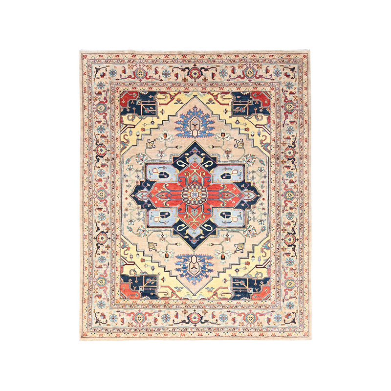 Tapis oriental blanc en laine noué à la main 8 pi 10 po x 12 pi Seeripe 4775215BE82B4CEFBBAB3857C0C49527