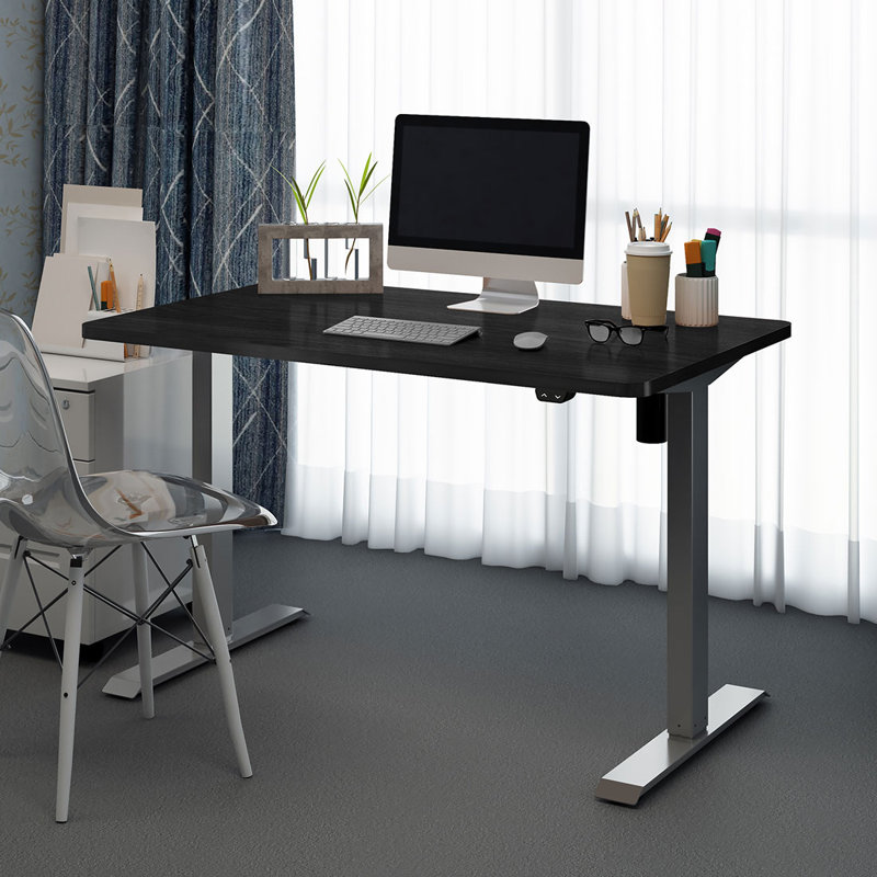 Bureau debout réglable Dojtcho Home Office, Noir / Noir, H 46,6 po x l 48 po x P 30 po