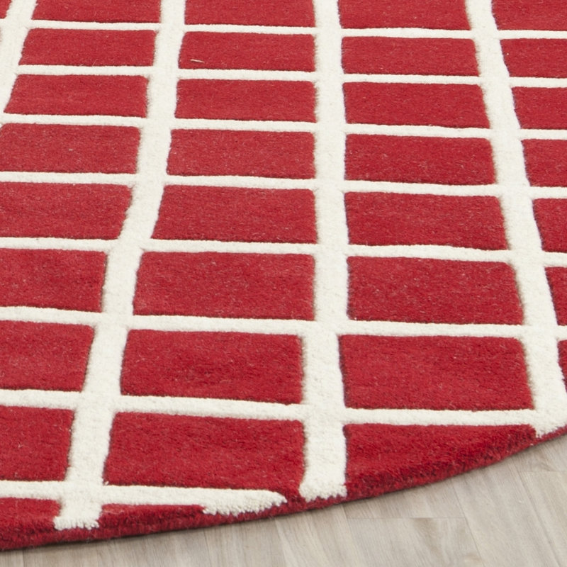 Teresita Hand Tufted Wool Geometric Rug, Round 7'
